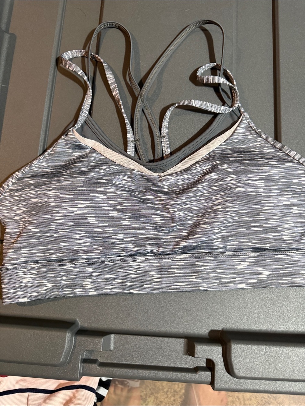 Zyia Sage green and white  Strappy Sports Bralette - Women Intimates & Sleepwear